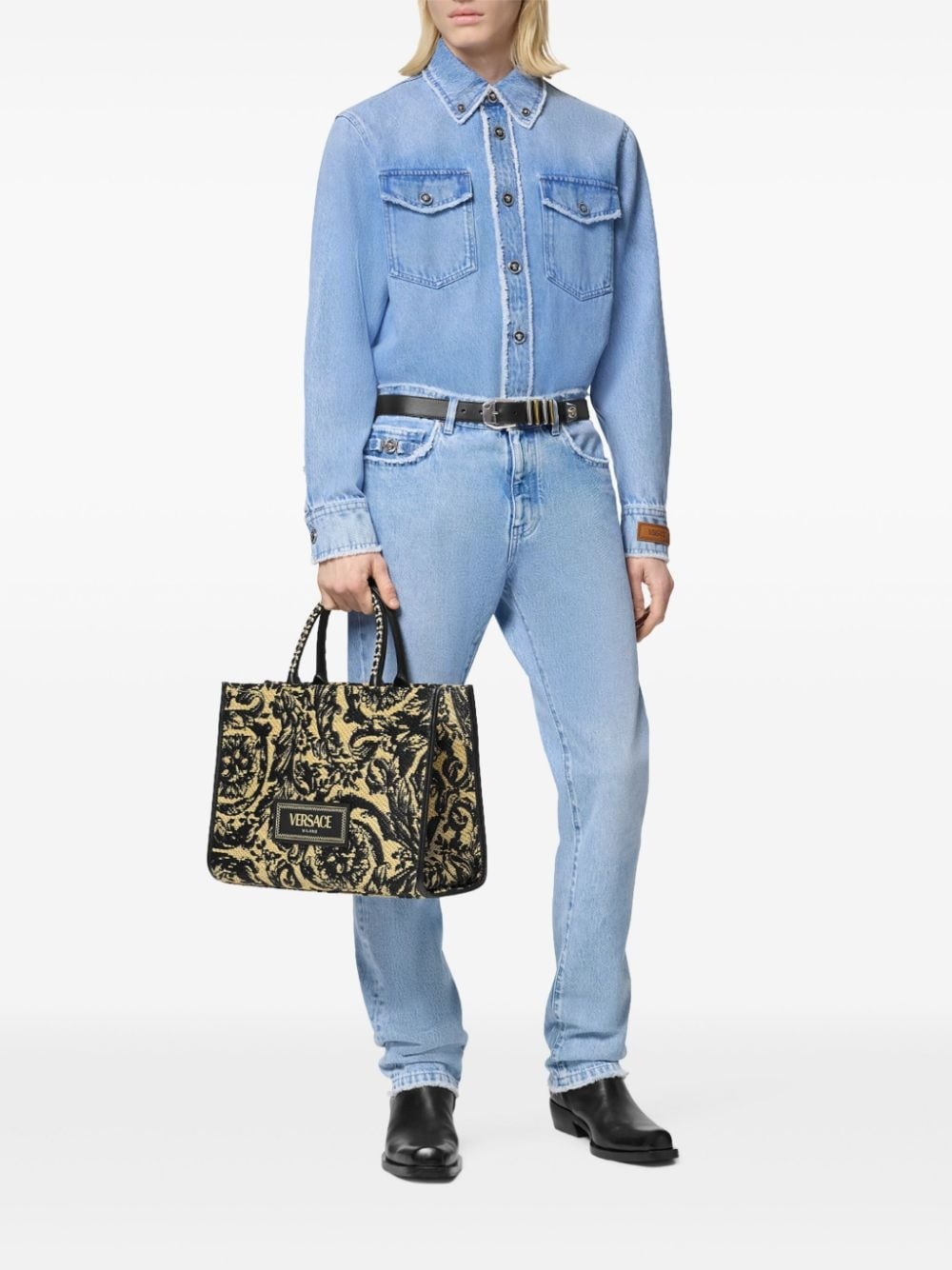 frayed denim overshirt - 2