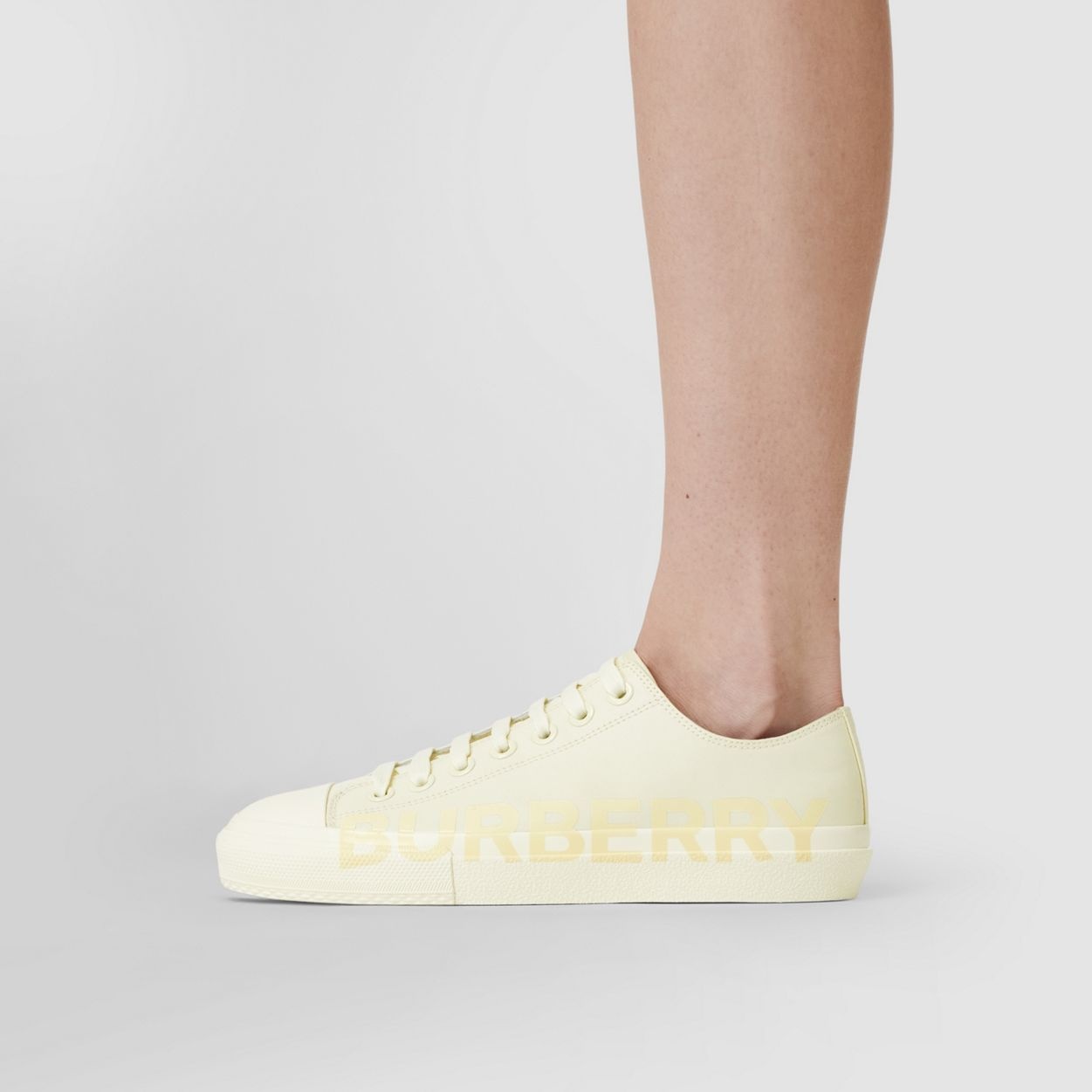 Logo Print Cotton Garbadine Sneakers - 4