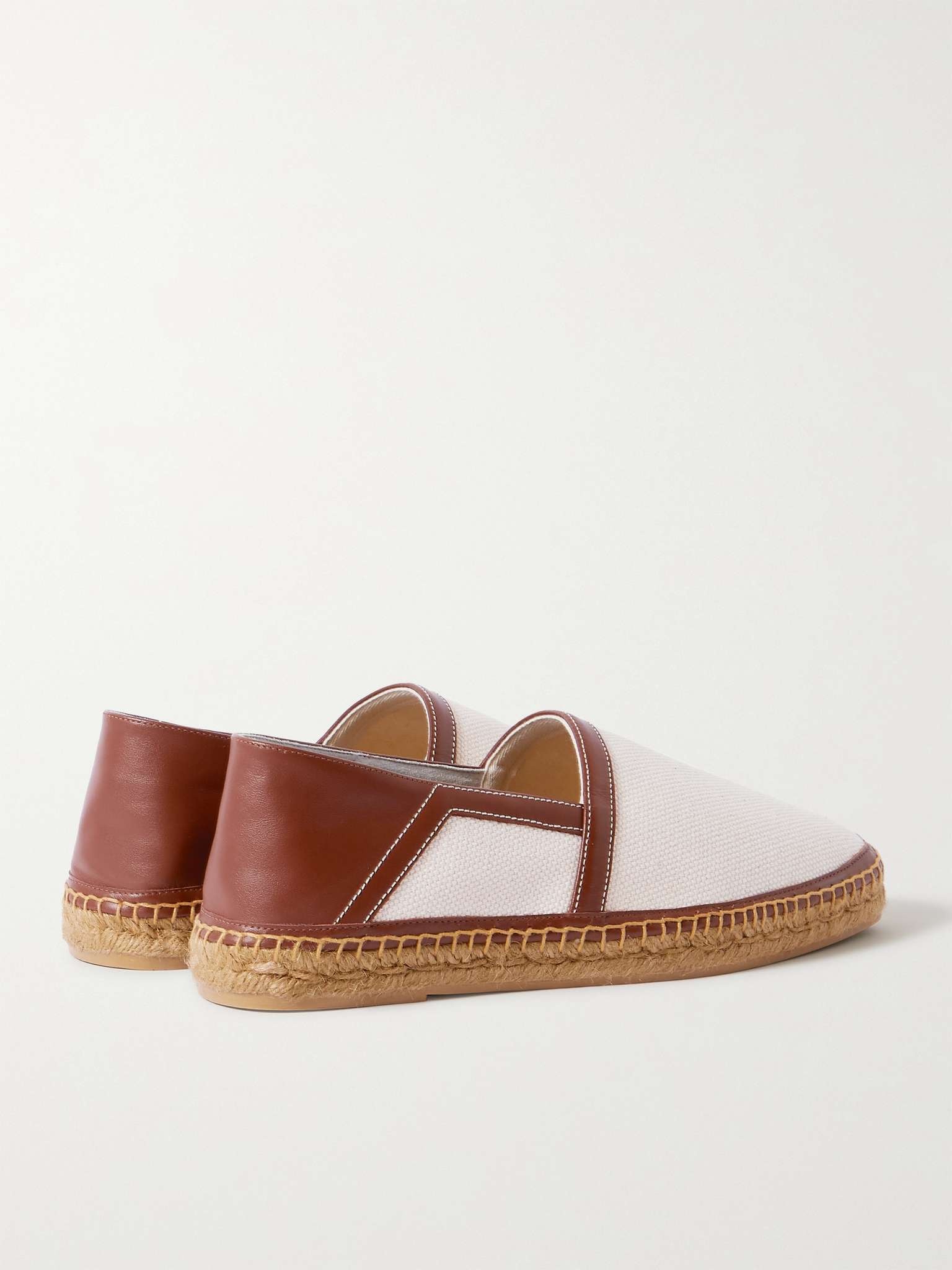 Barnes Collapsible-Heel Leather-Trimmed Canvas Espadrilles - 5