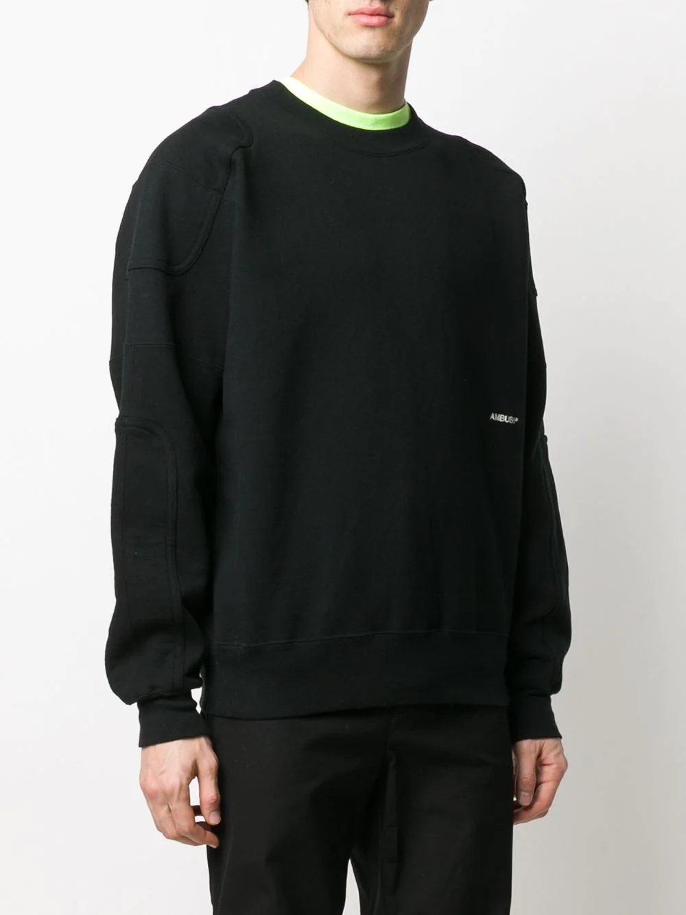 panelled embroidered-logo sweatshirt - 4