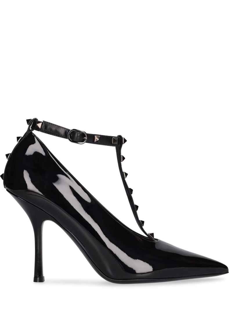 100mm Rockstud patent leather pumps - 1