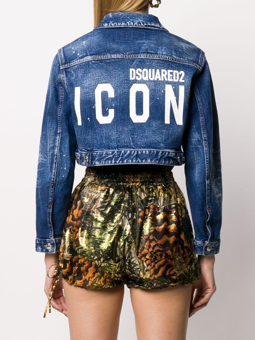 Icon cropped denim jacket - 4