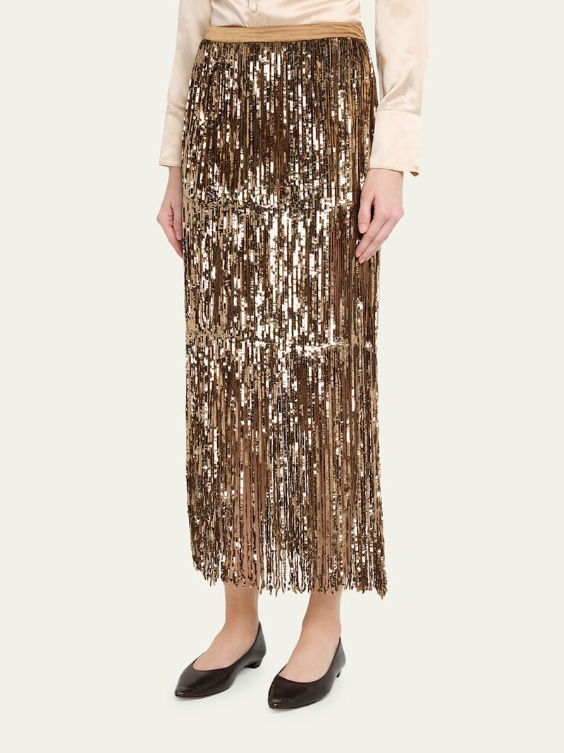 Laurel Trapped Fringe Sequined Skirt 4