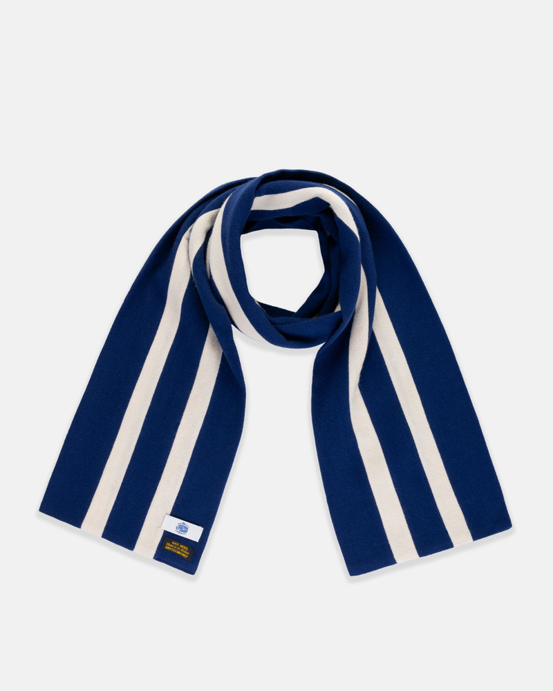 J. PRESS MADE-IN-ENGLAND BLUE & WHITE WOOL SCHOOLBOY MUFFLER outlook