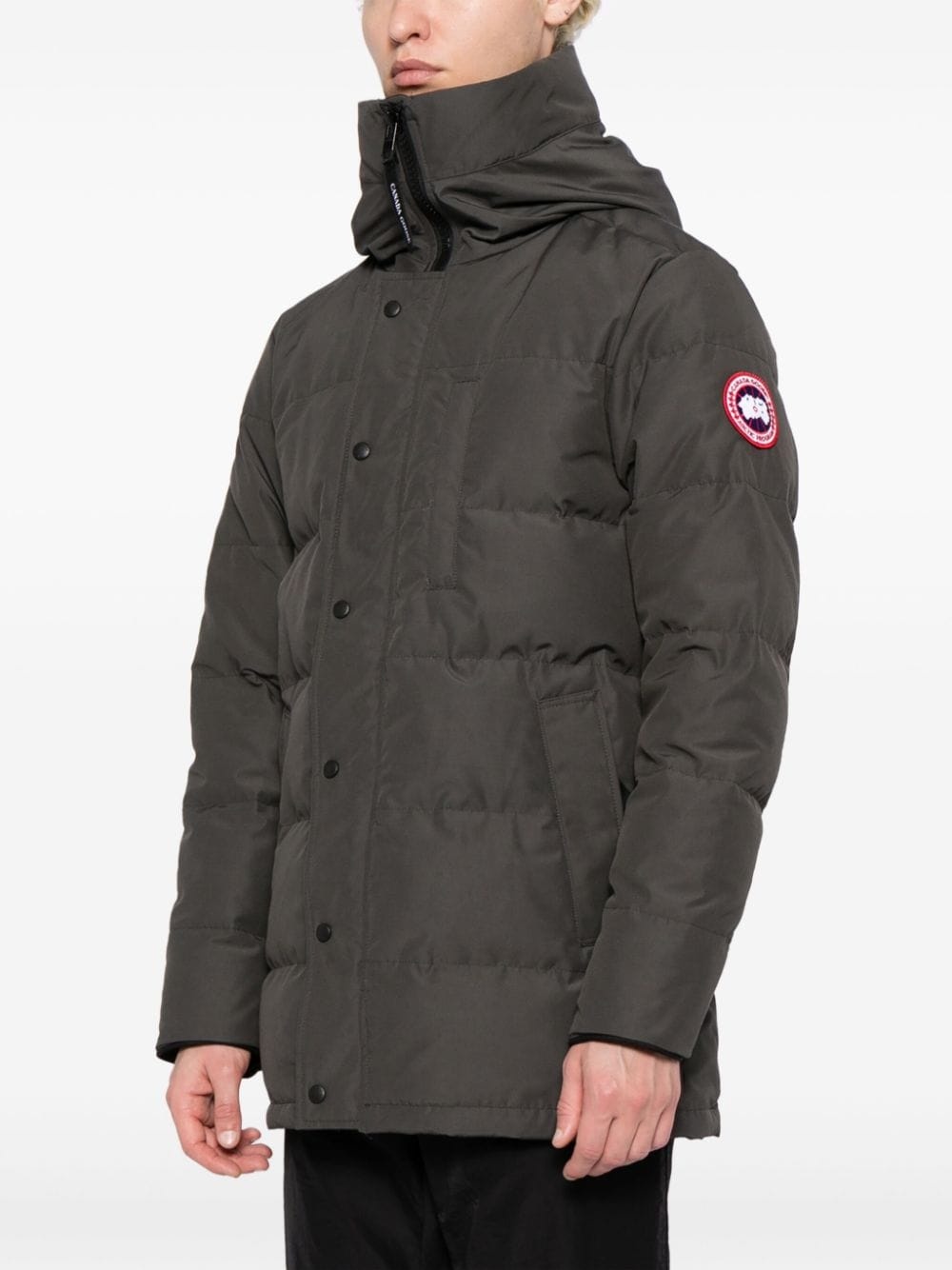 logo-patch padded jacket - 6