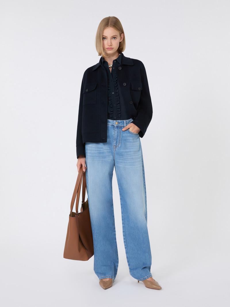 Max Mara FIERO Wool, cashmere and silk boxy jacket outlook