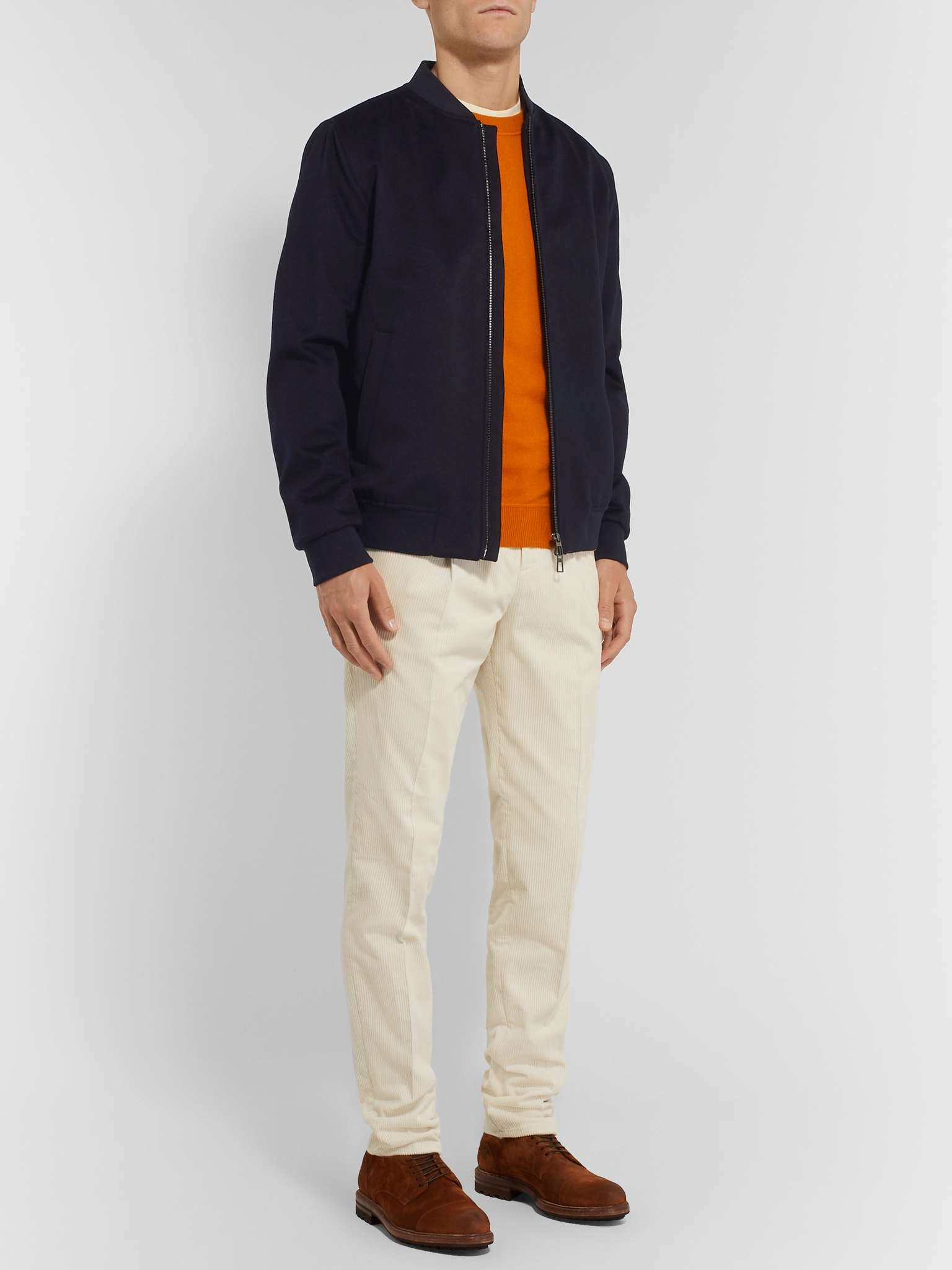 Mélange Storm System Cashmere Bomber Jacket - 2