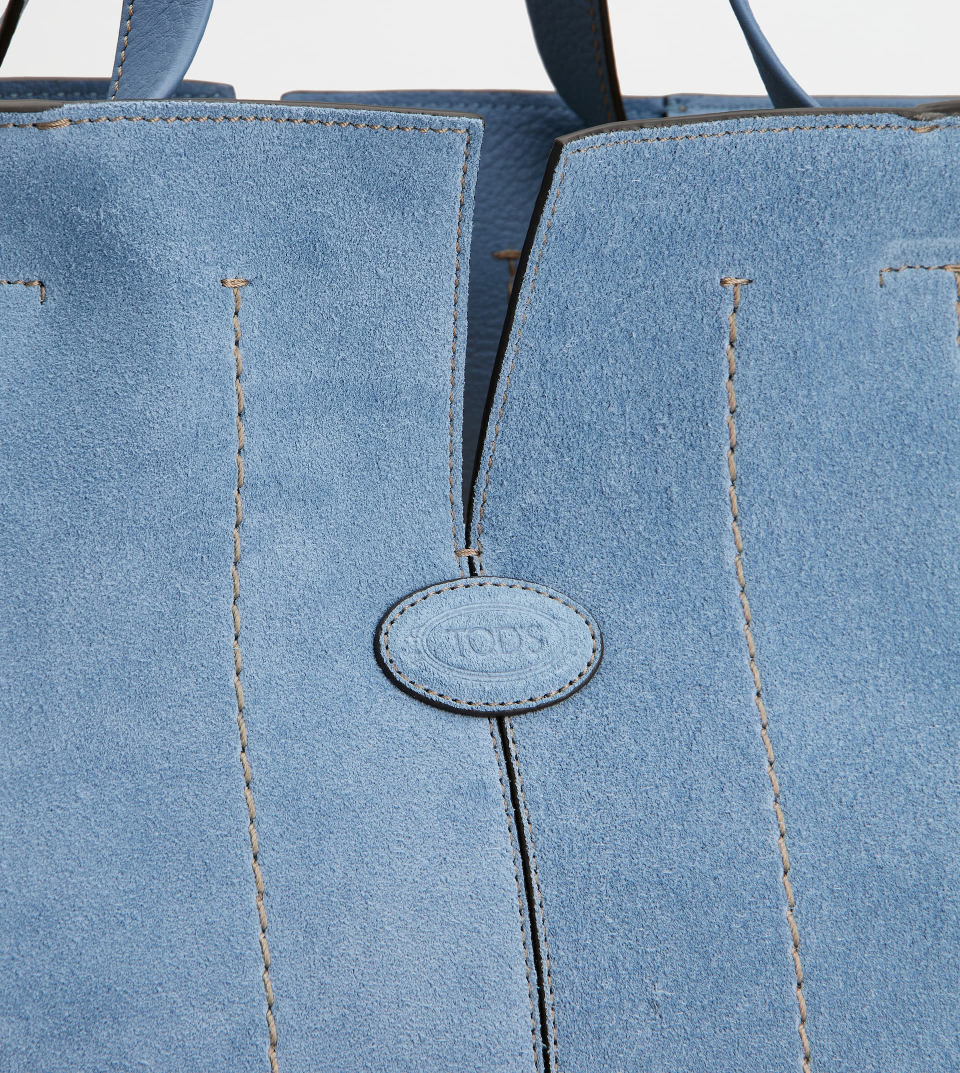 TOD'S DI BAG FOLIO IN SUEDE MEDIUM-SMALL - BLUE - 6
