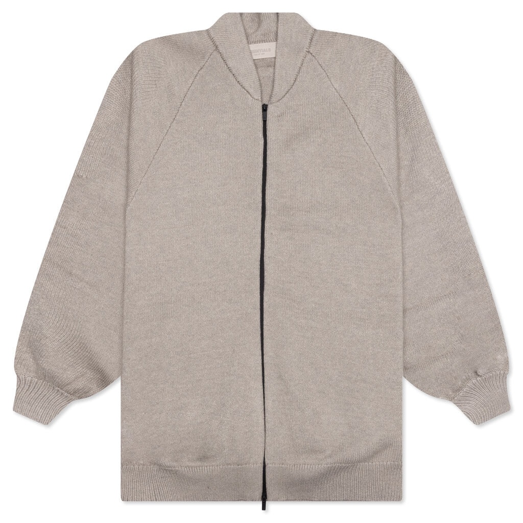 ESSENTIALS WOMEN'S CARDIGAN - DARK OATMEAL - 1