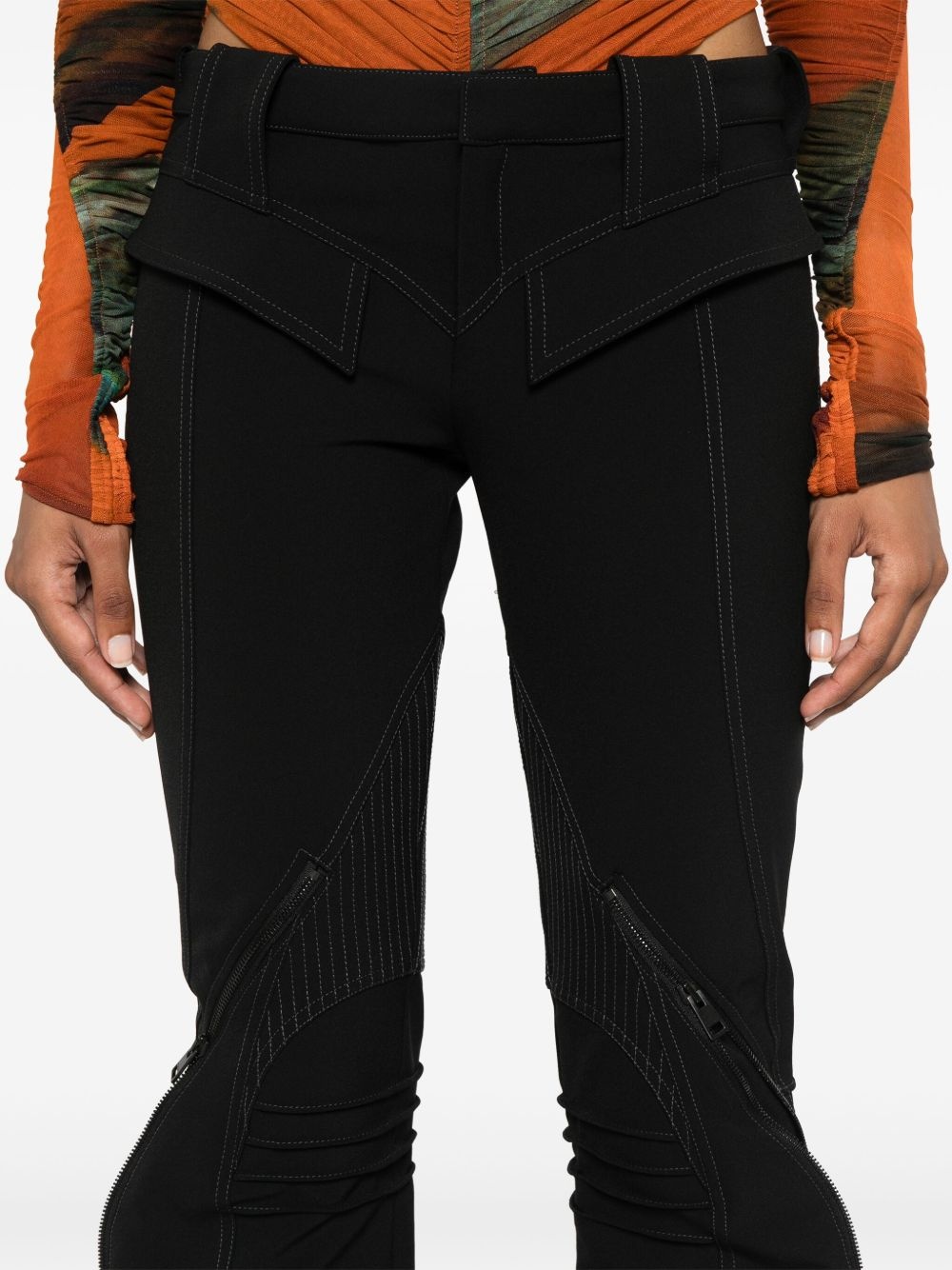zipped scuba trousers - 5