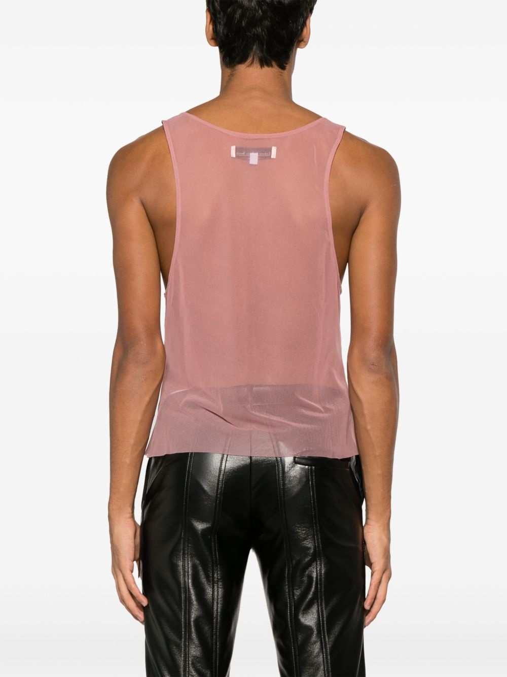 rhinestone-embellished sheer tank top - 4