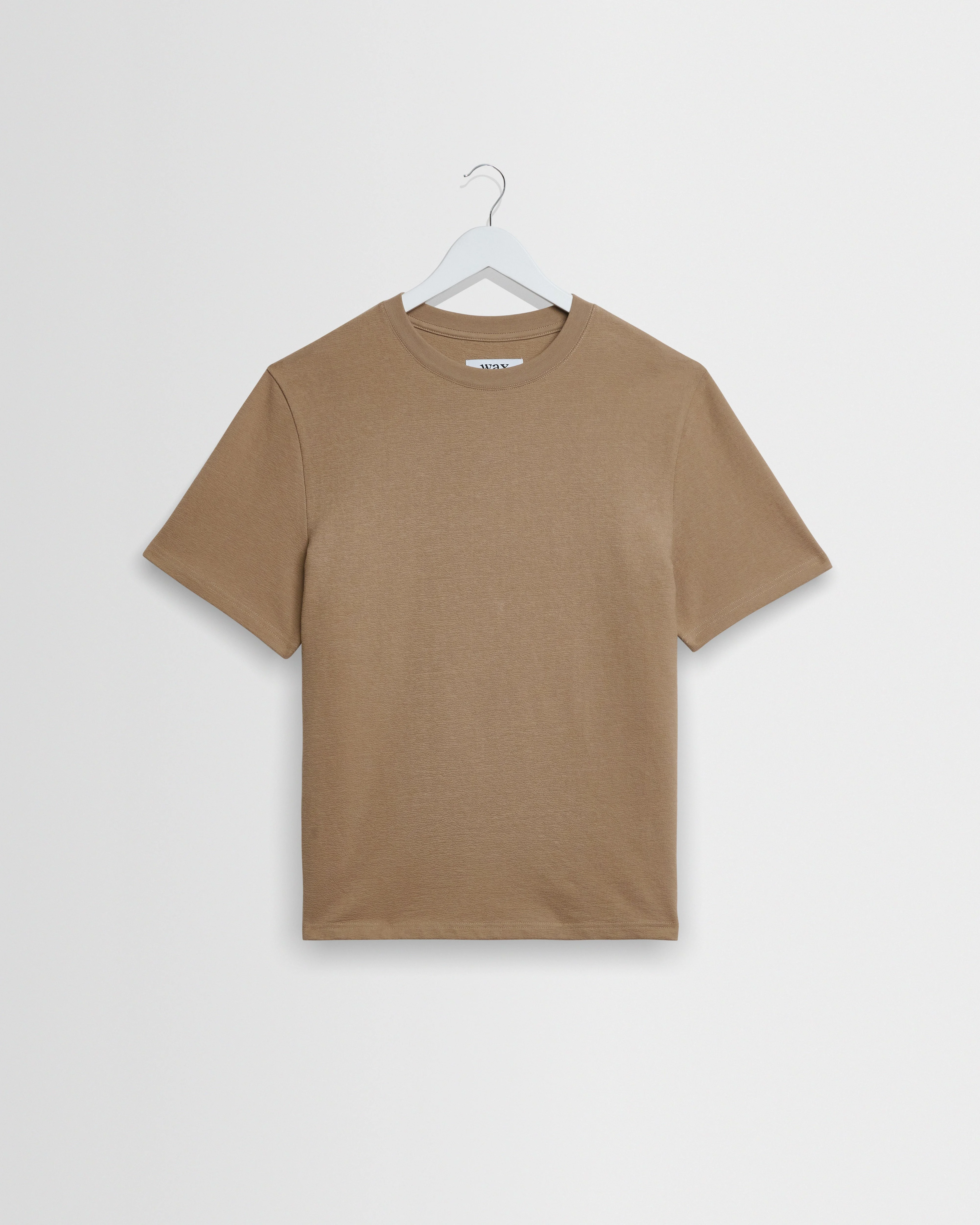 Dean - Dark Sand Textured Organic Cotton T-Shirt - 1