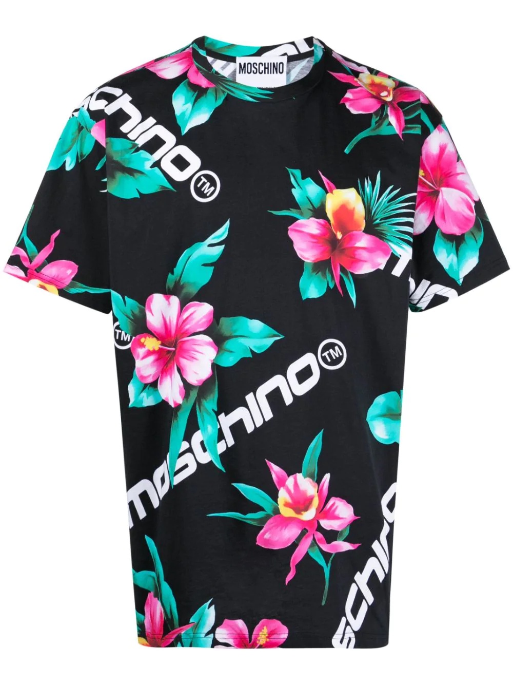 hibiscus logo-print cotton T-shirt - 1