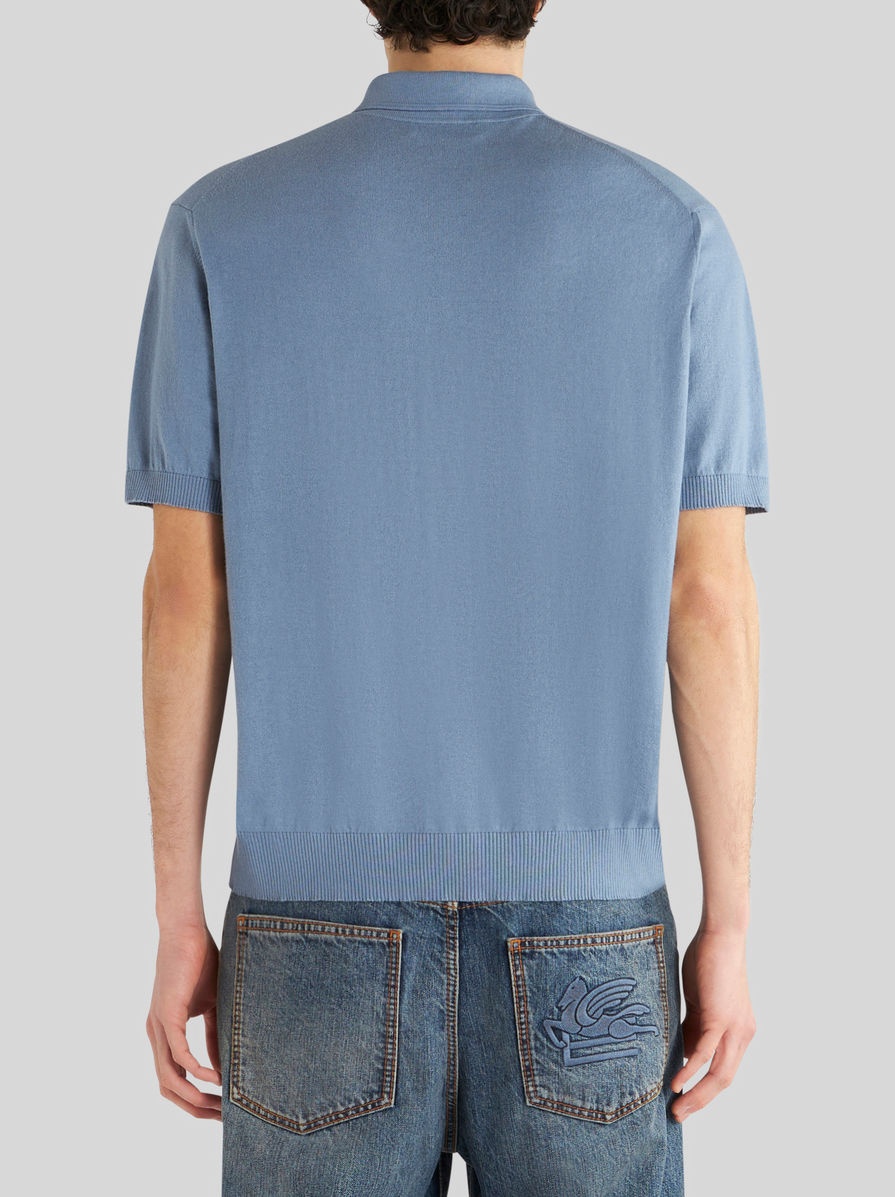 CASHMERE AND COTTON POLO SHIRT WITH LOGO - 4