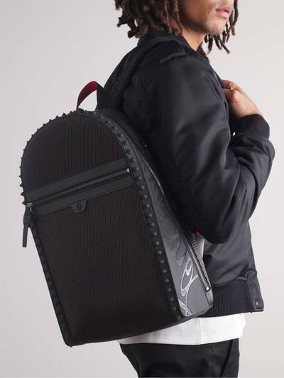 Christian Louboutin Backparis Spiked Rubber-Trimmed Mesh Backpack outlook