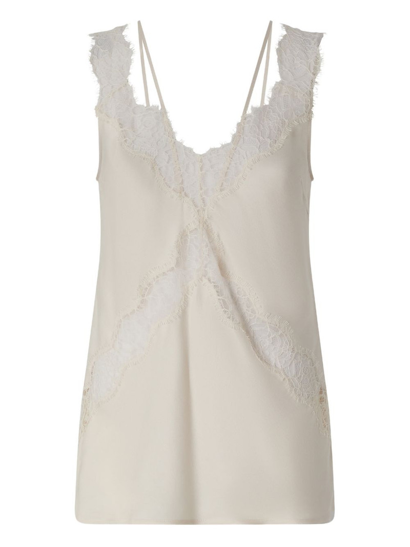 lace-detail V-neck blouse 1