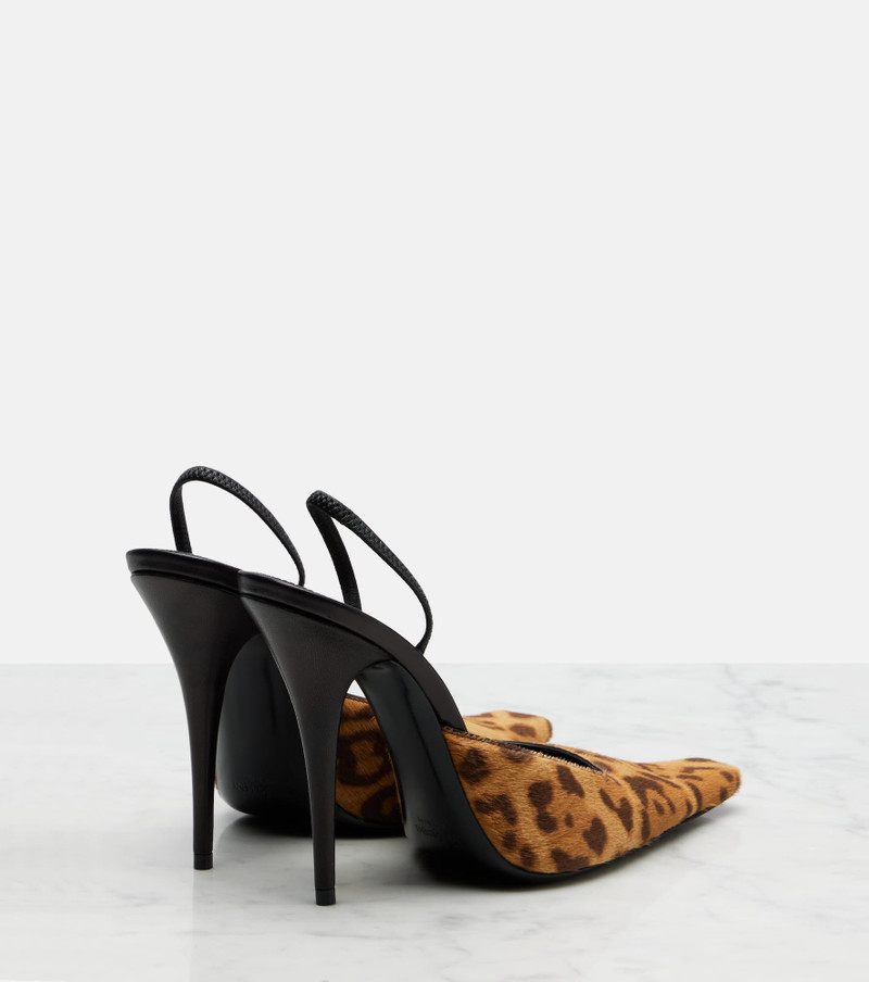 SAINT LAURENT Tuileries 110 leopard-print slingback pumps outlook