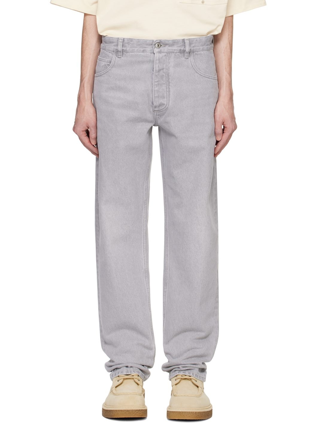 Gray Washed Jeans - 1