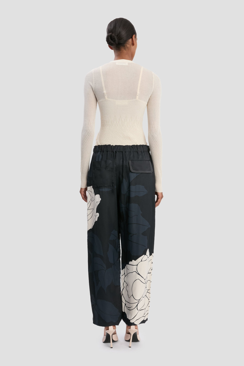 Cargo Trouser In Dark Navy Floral Print 5