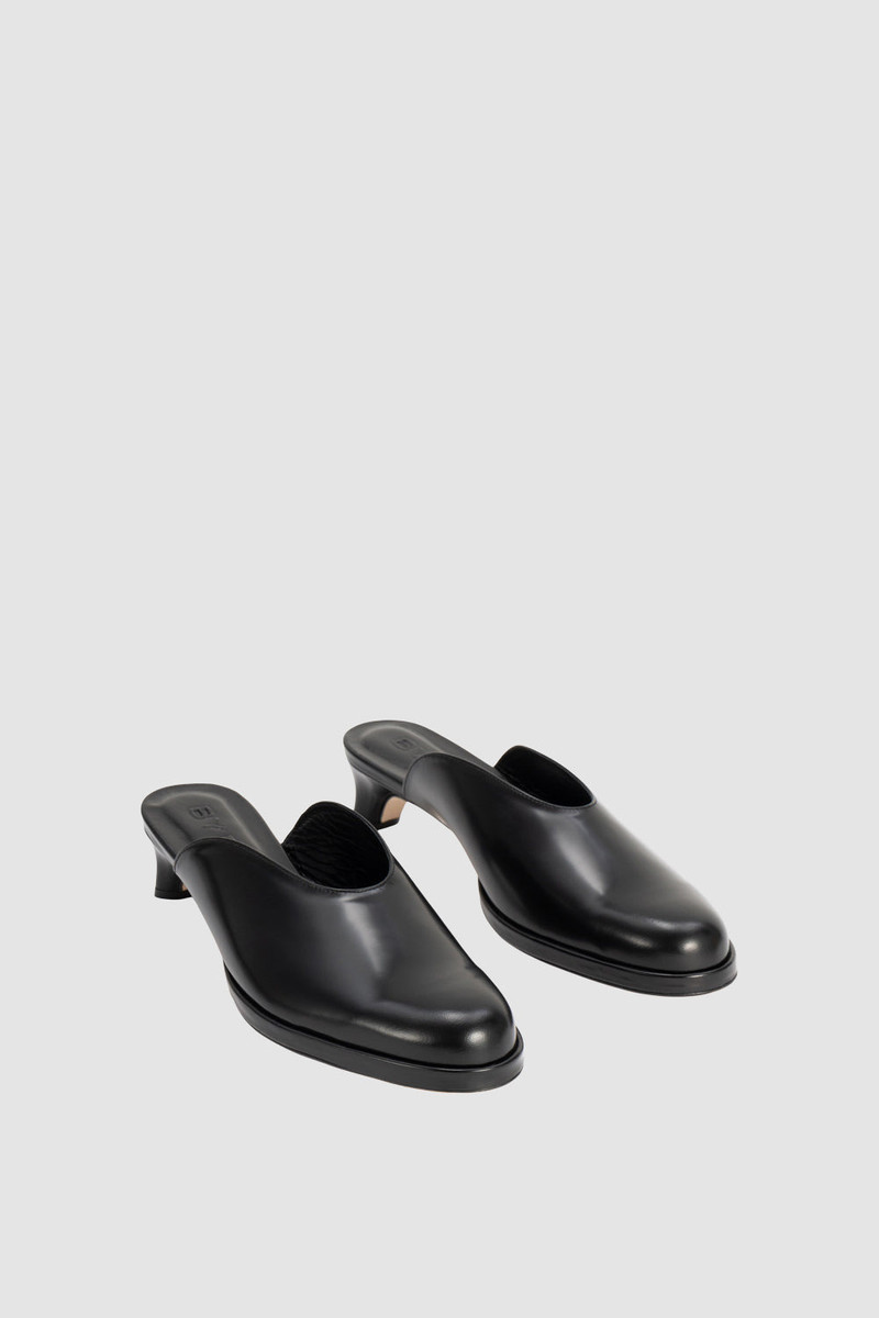 BY FAR Babylady Black Semi Patent Leather Slip-On Mule outlook