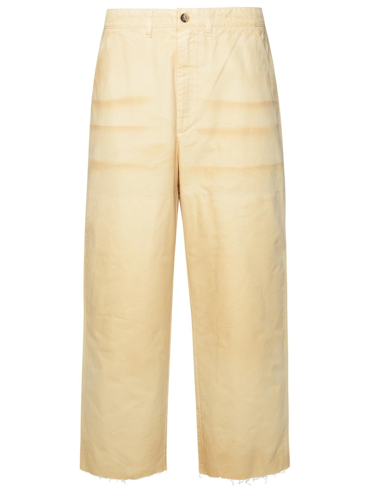 Golden Goose Beige Cotton Trousers Man - 1