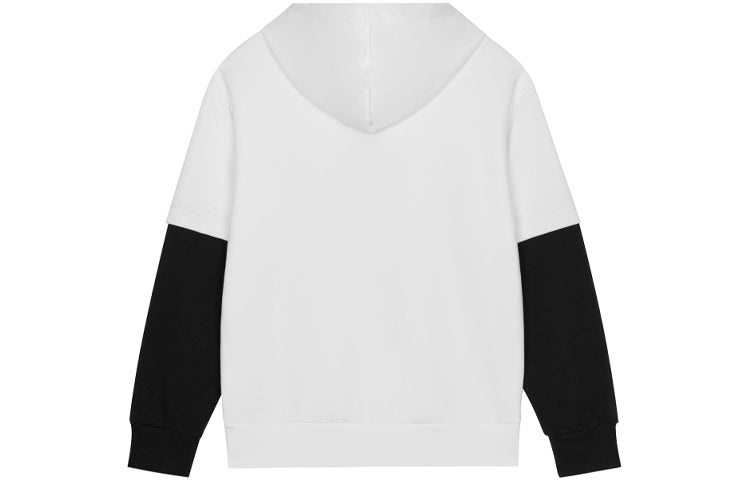 New Balance Color Block Drawstring Hoodie 'White Black' AMT13342-SST - 2