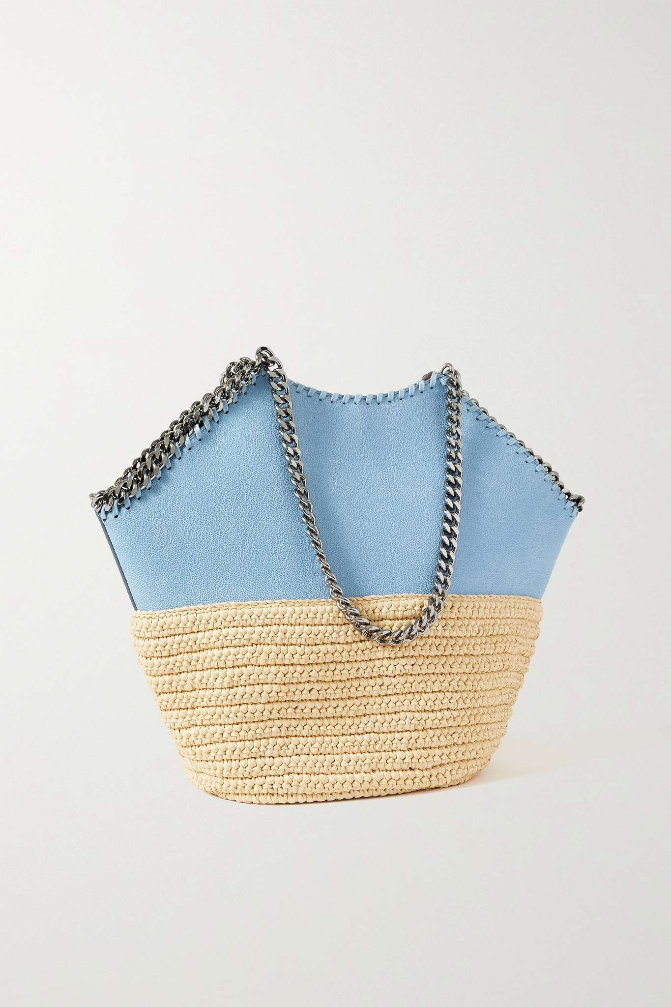 The Falabella medium vegetarian brushed-leather and raffia tote - 3