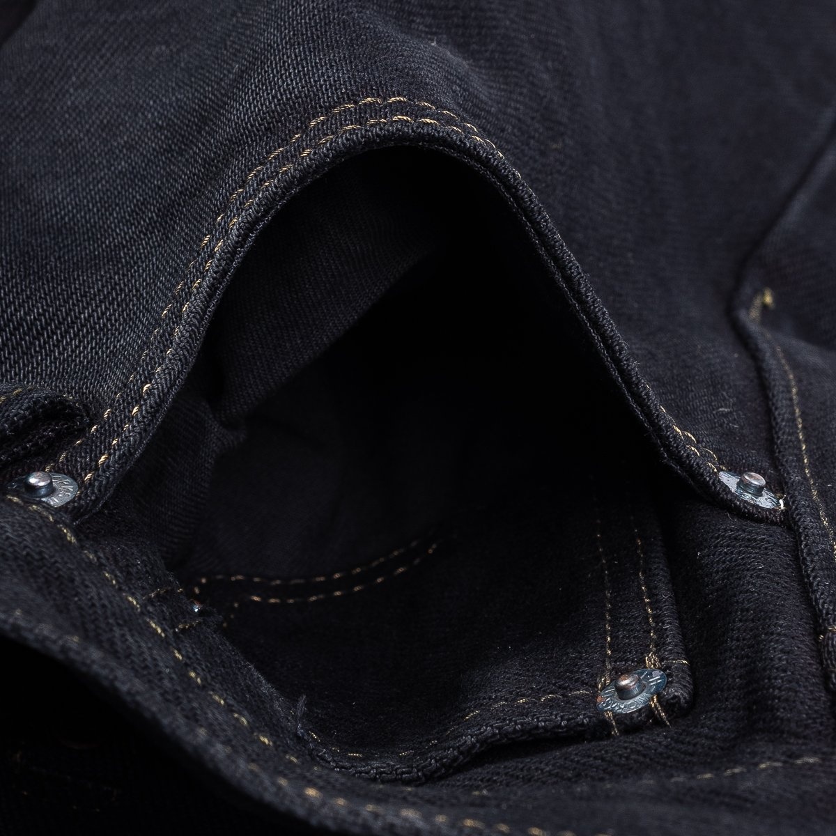 IH-888S-21od 21oz Selvedge Denim Medium/High Rise Tapered Cut Jeans - Indigo Overdyed Black - 13
