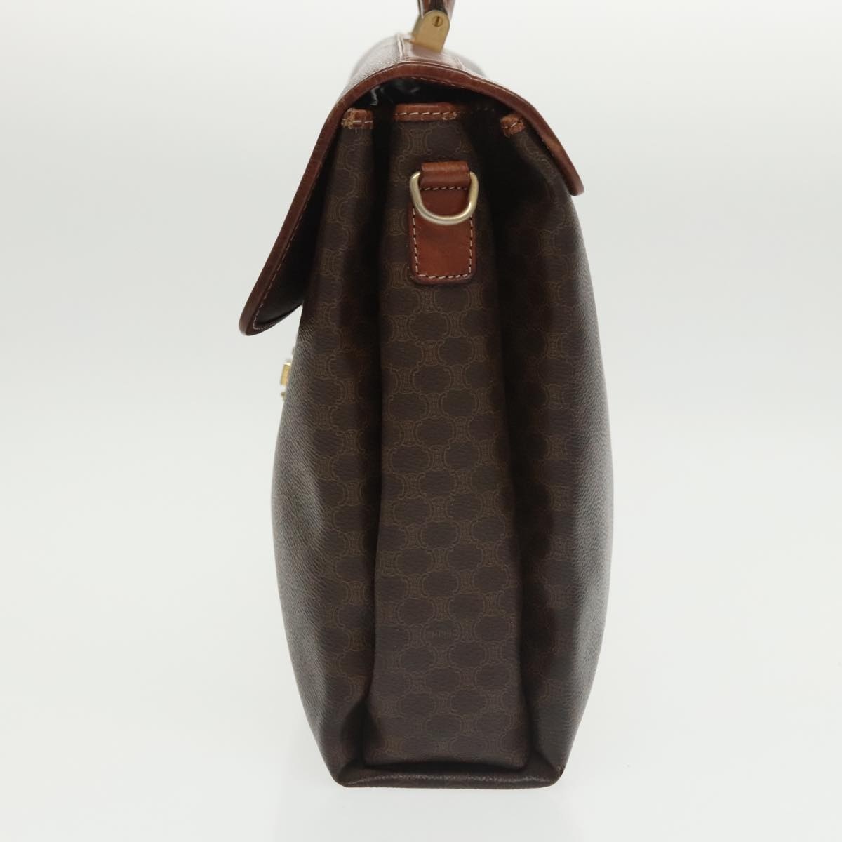 CELINE Macadam Canvas Hand Bag Pvc Leather Brown Gold - 3