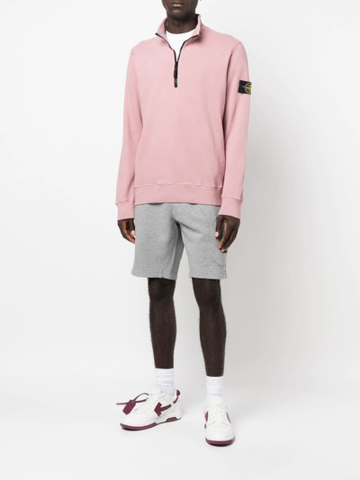 Stone Island logo-patch half-zip sweatshirt outlook