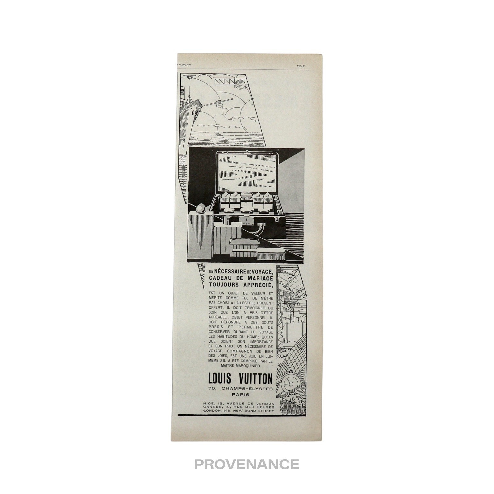 Louis Vuitton Antique Vintage Newsprint Ad - Vanity Case - 3
