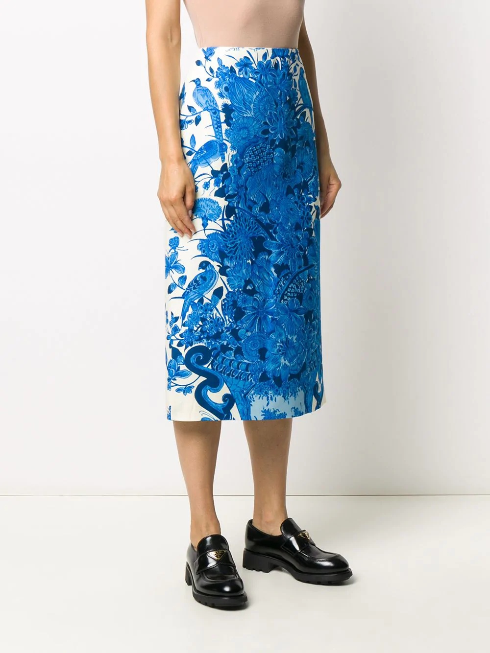 floral-print mid-length skirt - 3