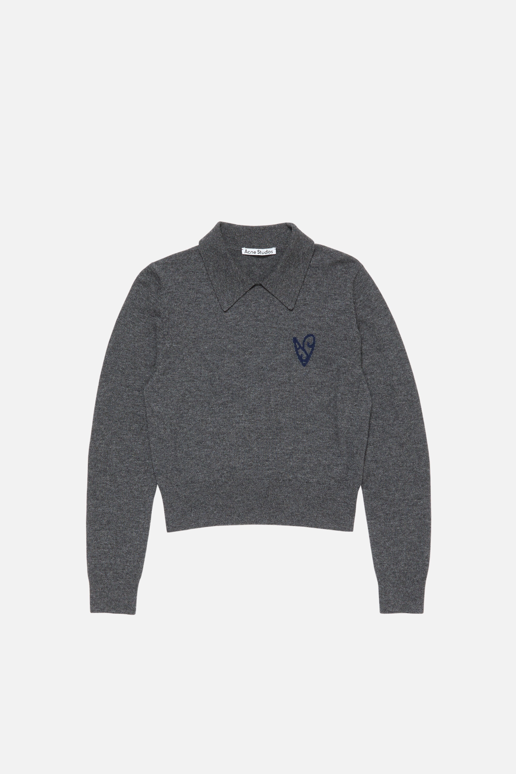 Yak wool polo sweater - Dark Grey Melange - 6