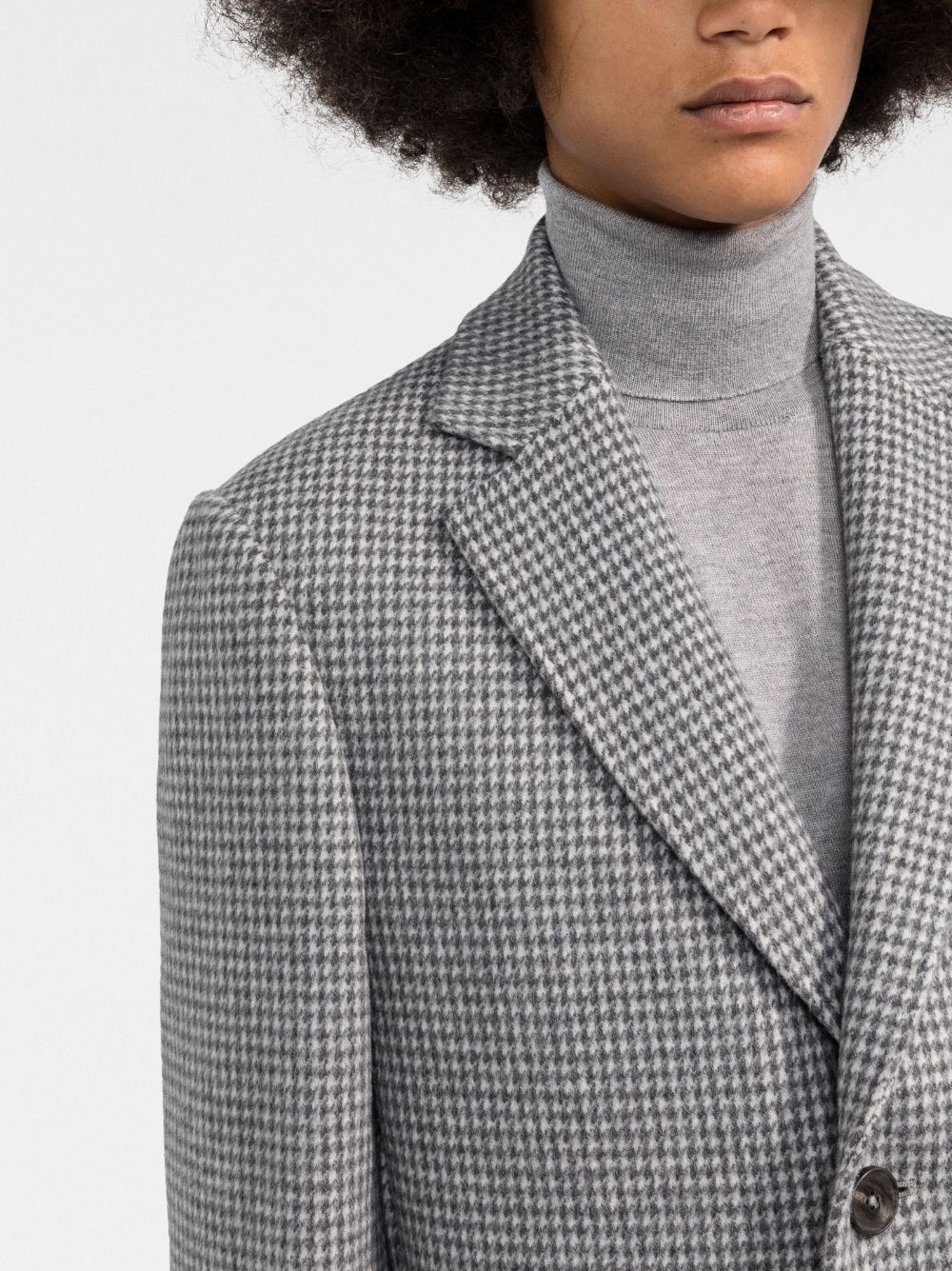 houndstooth single-breasted coat - 5