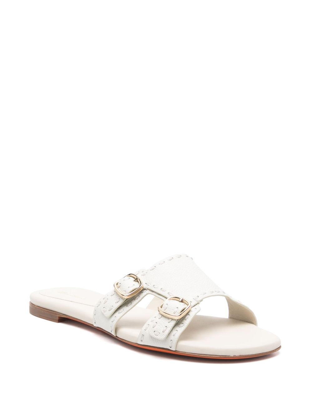 leather flat sandals - 2