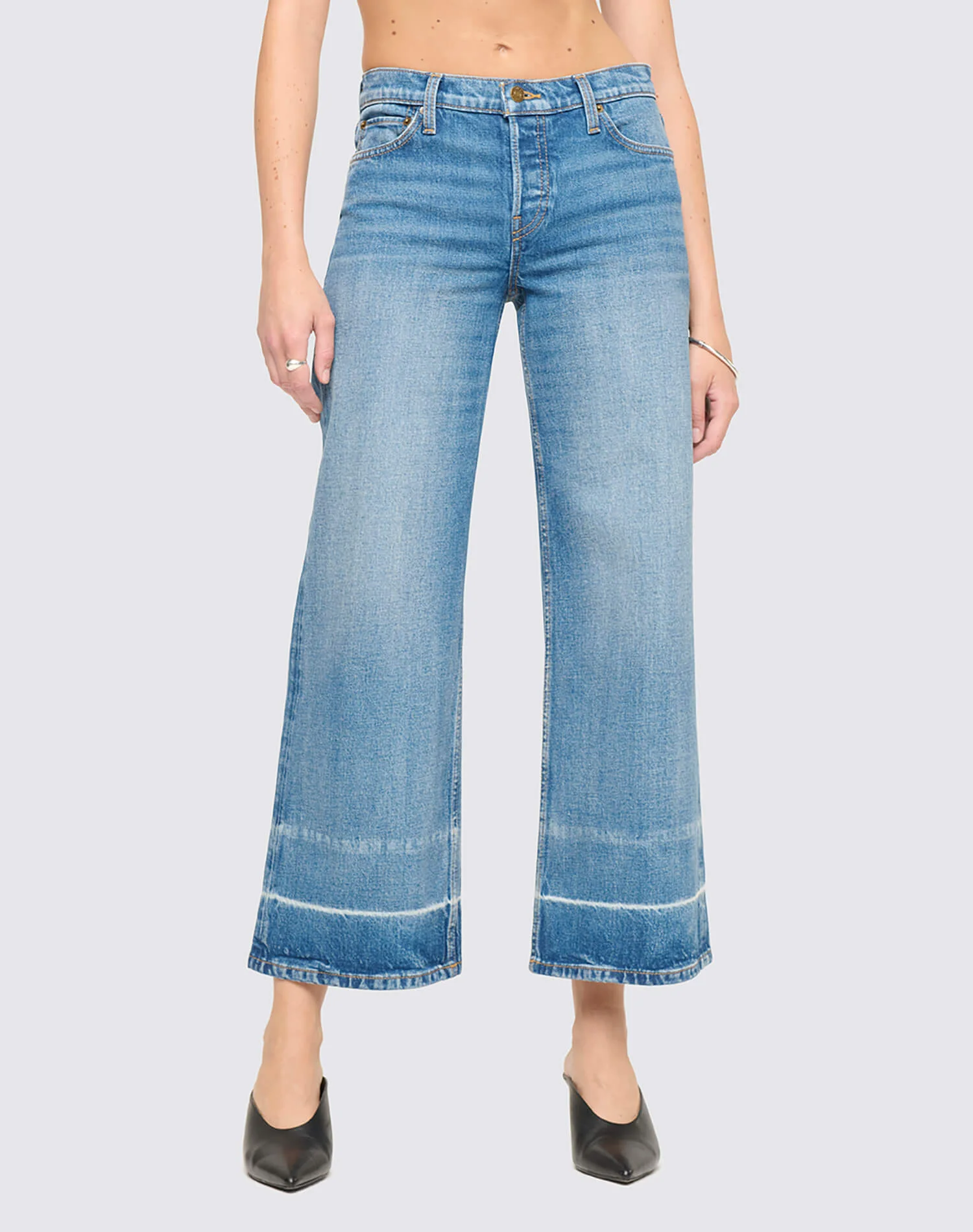 Comfort Stretch Mid Rise Wide Leg Crop - Vinyl Fade - 1