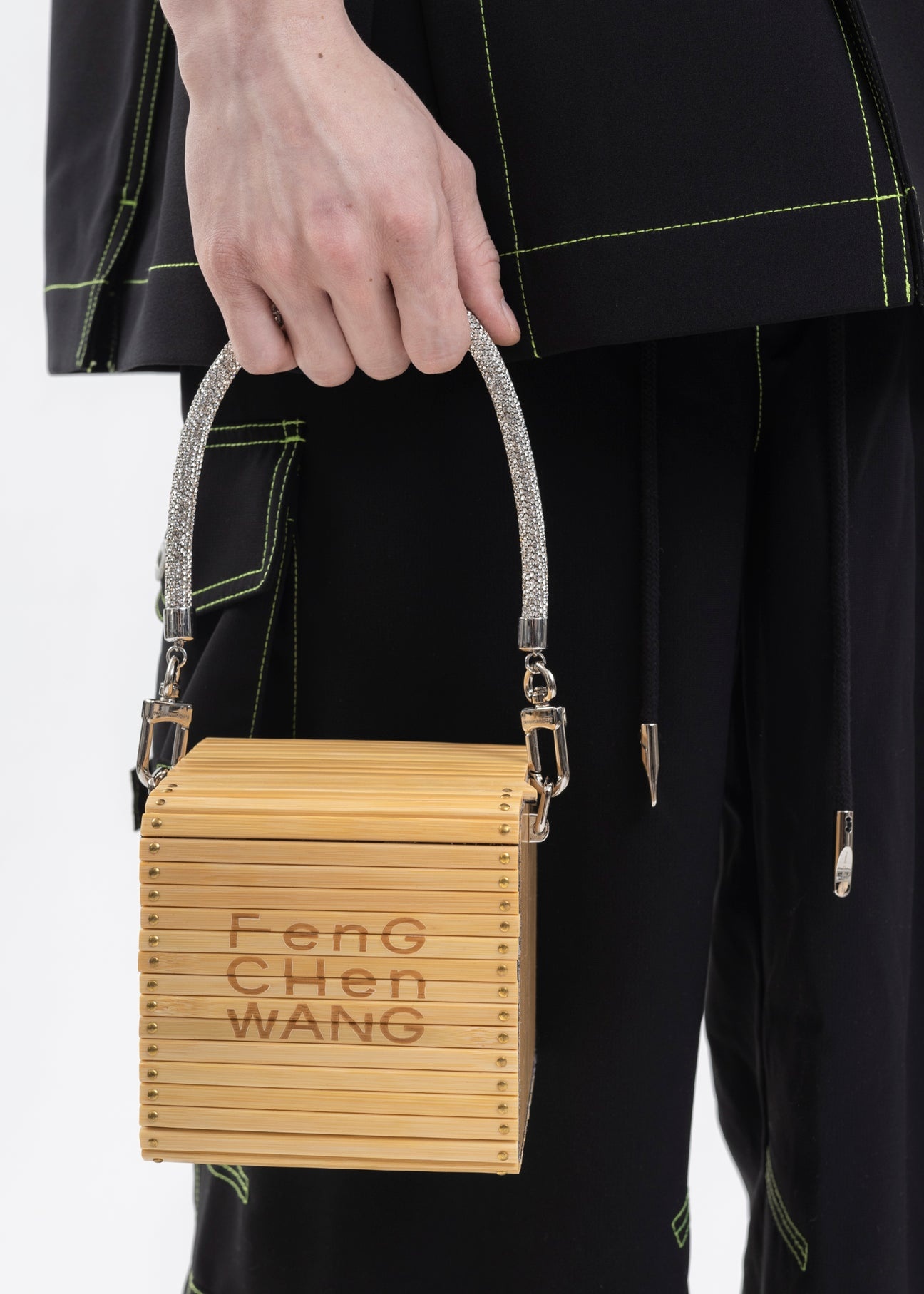 DIAMONDS SQUARE SMALL BAMBOO BAG - 2