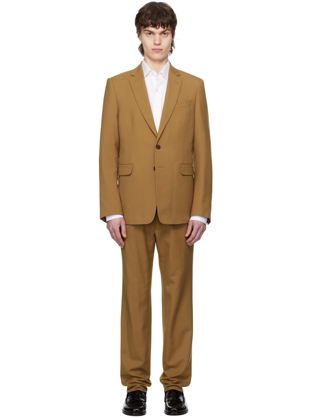 Tan Single-Breasted Suit - 1