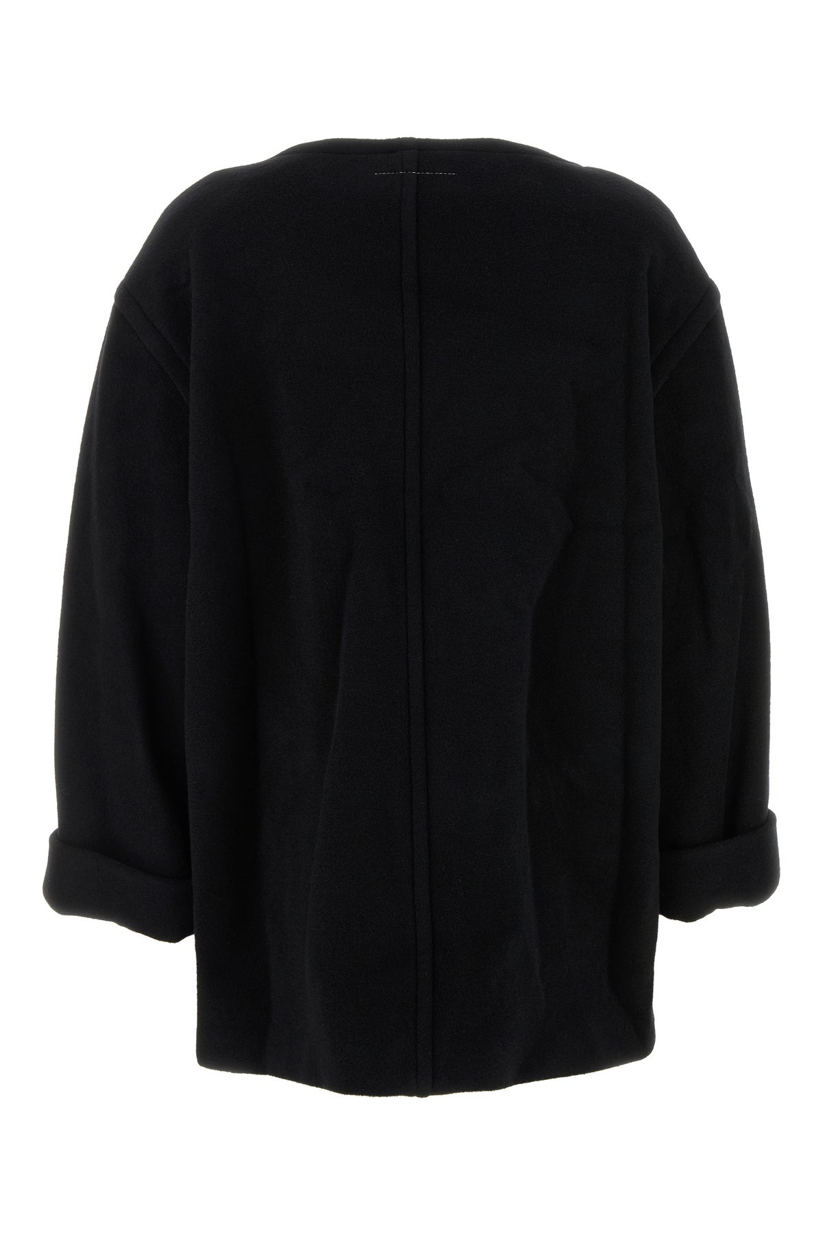 Black wool blend oversize sweater - 2
