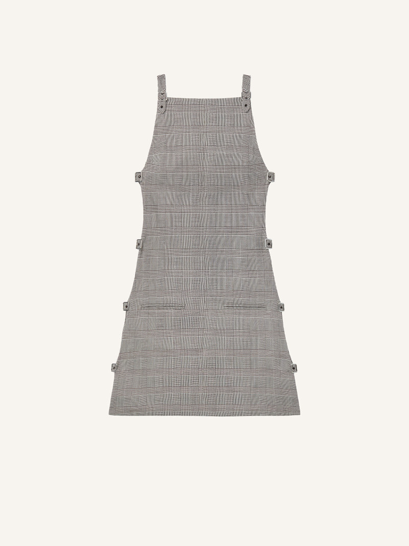 MULTI-BUCKLE PRINCE OF WALES MINI DRESS 1
