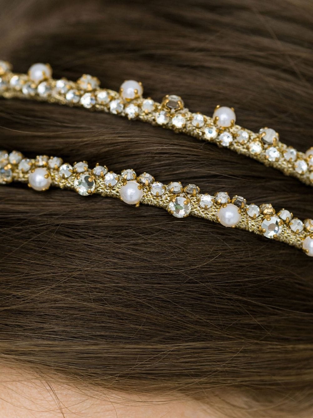 Gina crystal-embellished double headband - 2