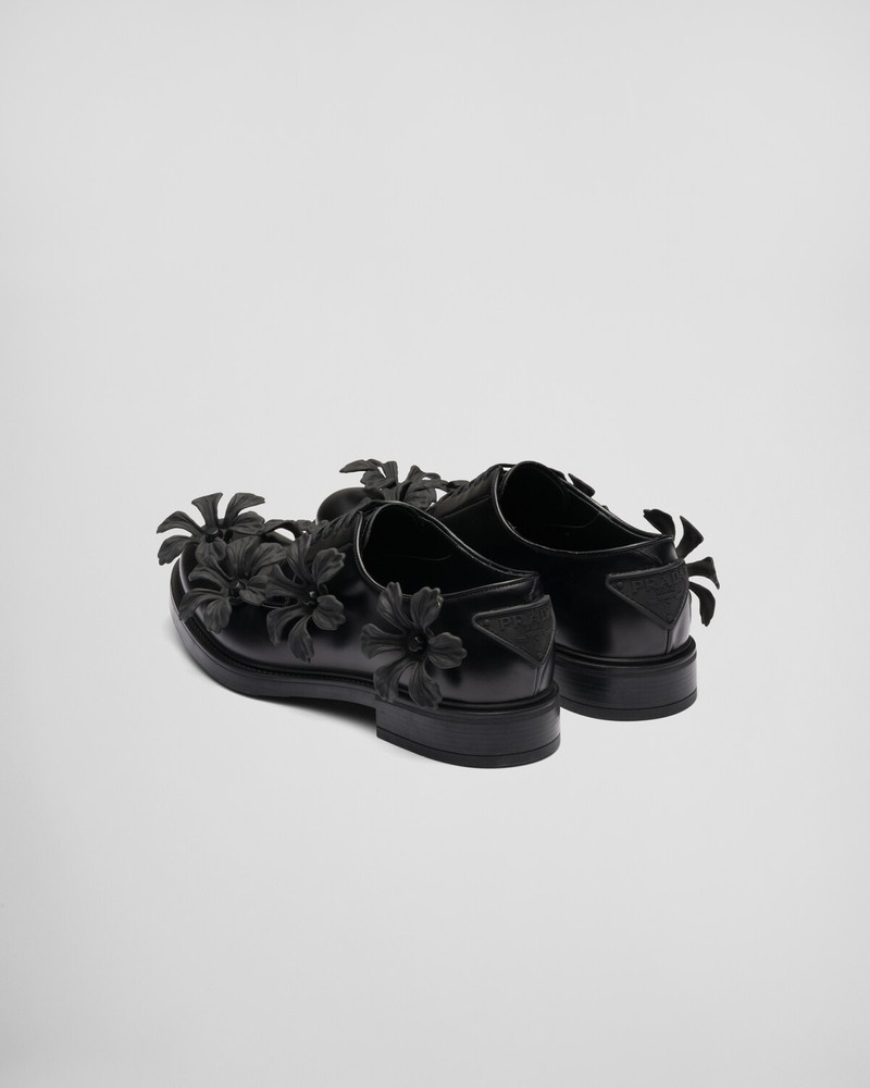 Brushed-leather derby shoes with appliqués 3