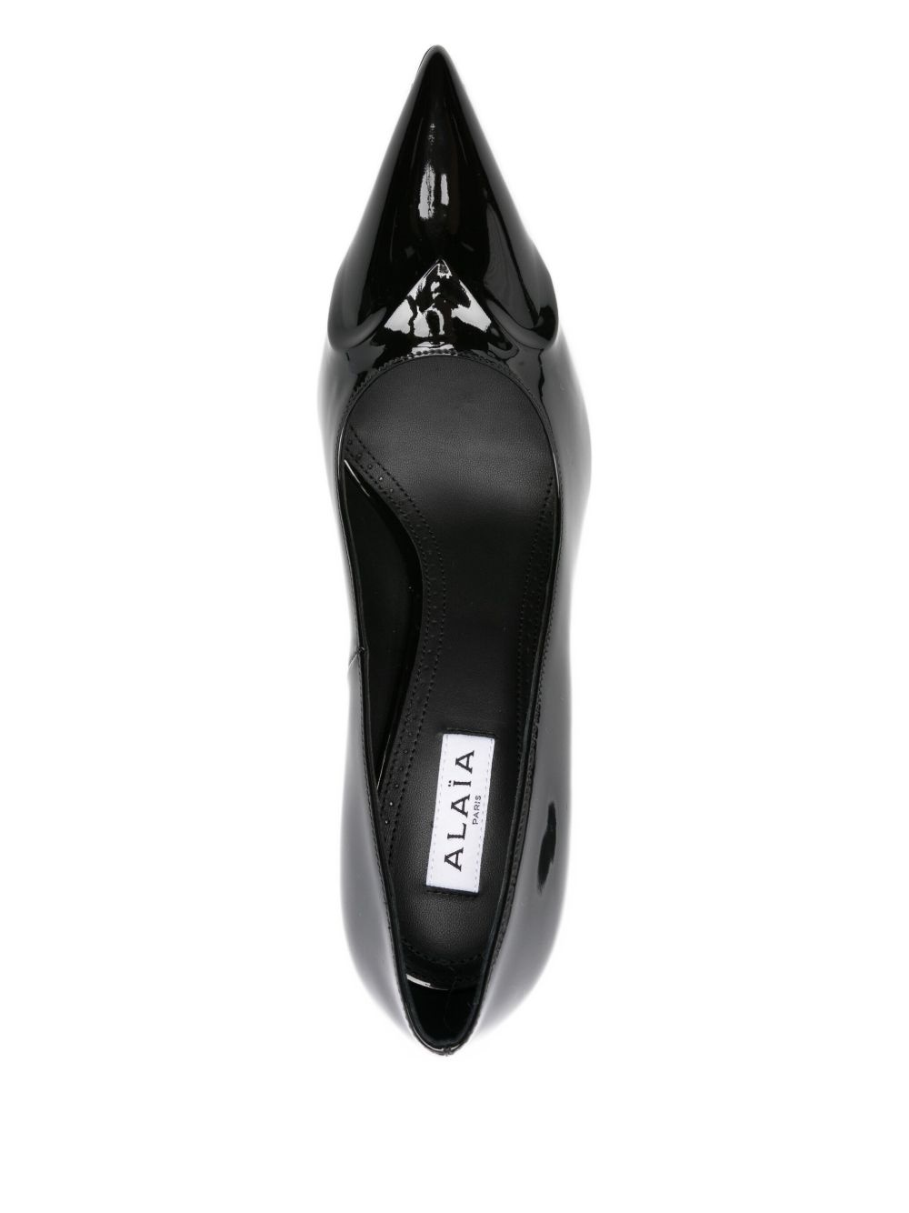 100mm leather heeled pumps - 4