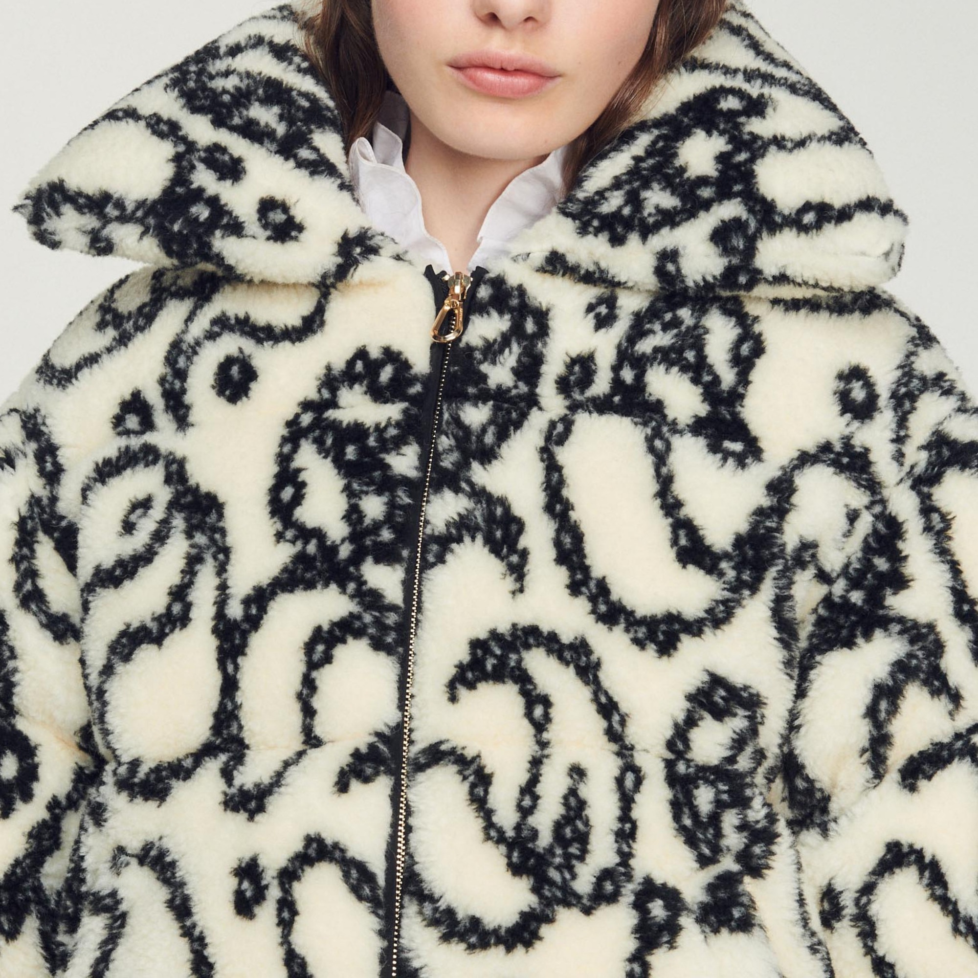Oversized padded faux fur jacket - 4