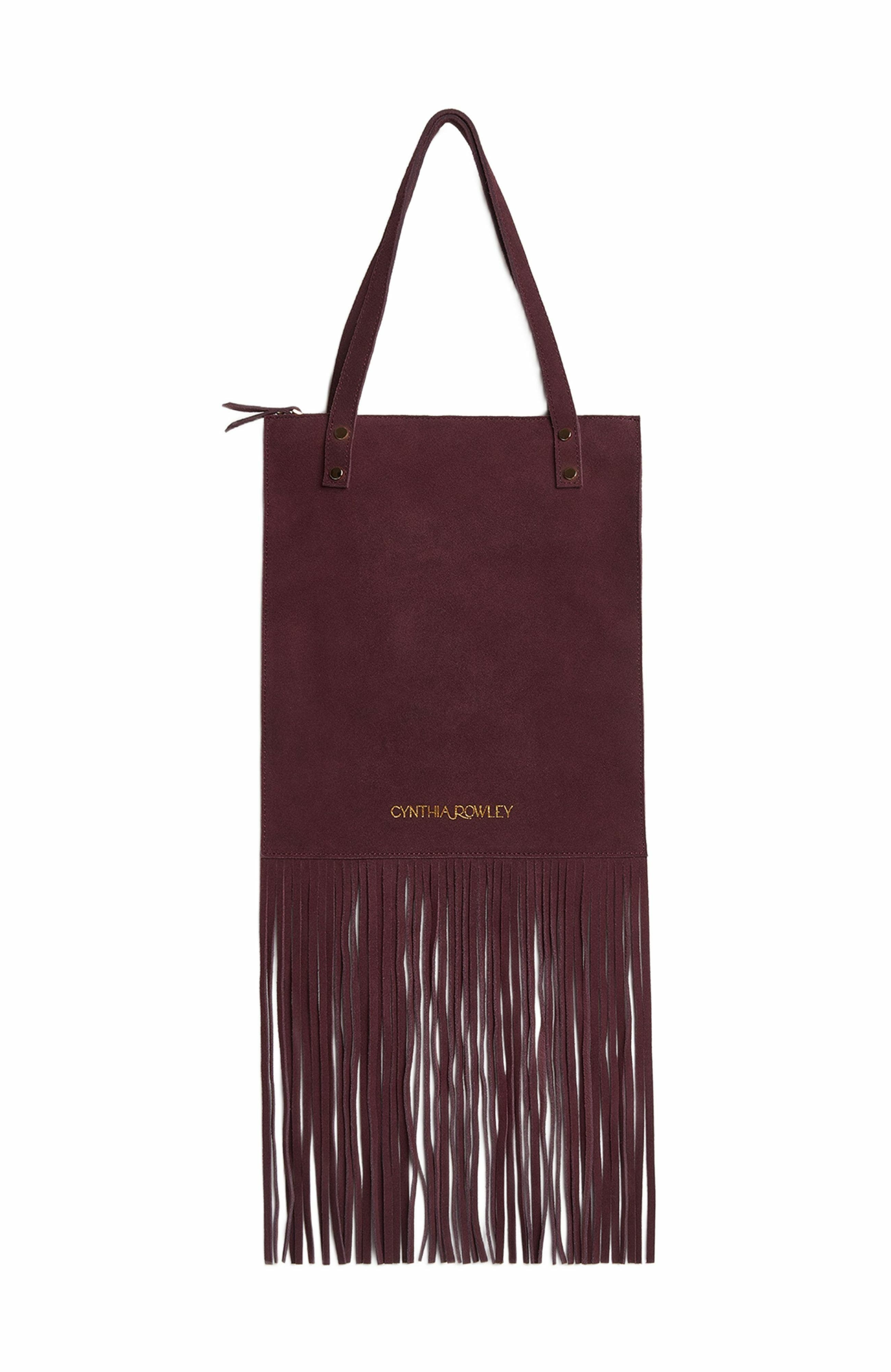 Cynthia Rowley Felicity Fringe Suede Tote in Borwn Gold at Nordstrom - 5