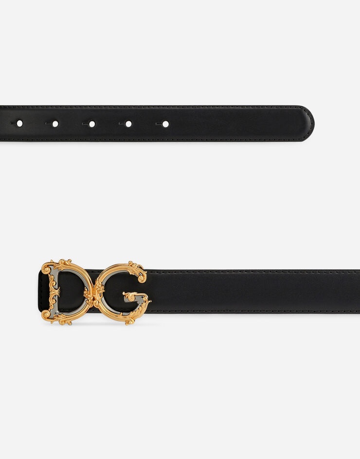 Calfskin belt with logo - 2