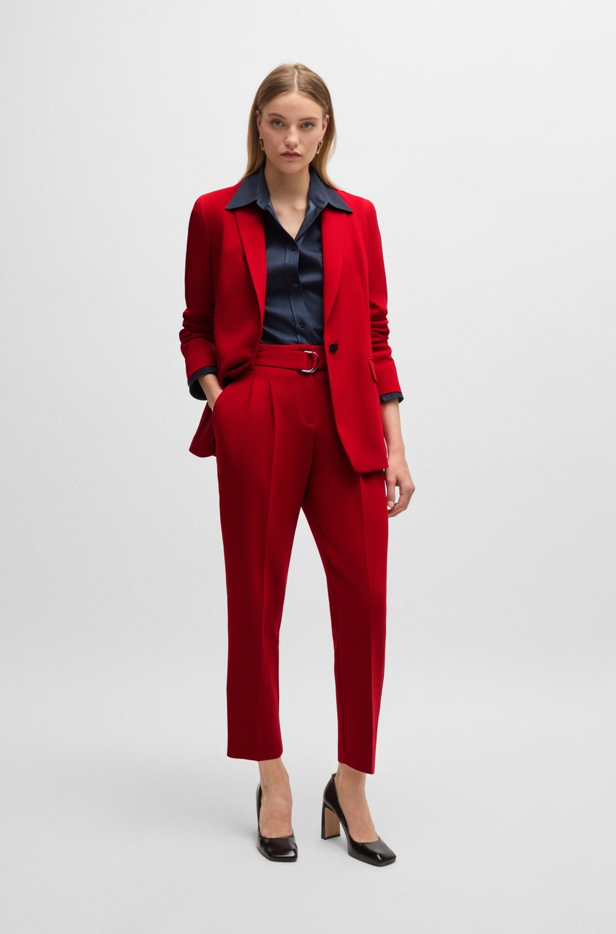 REGULAR-FIT JACKET IN CREASE-RESISTANT CREPE - 3