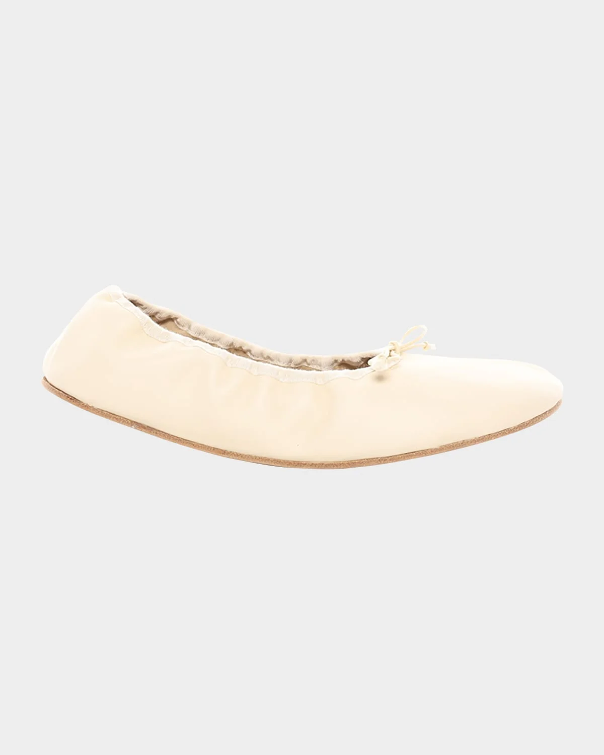 Leather Bow Ballerina Flats - 1