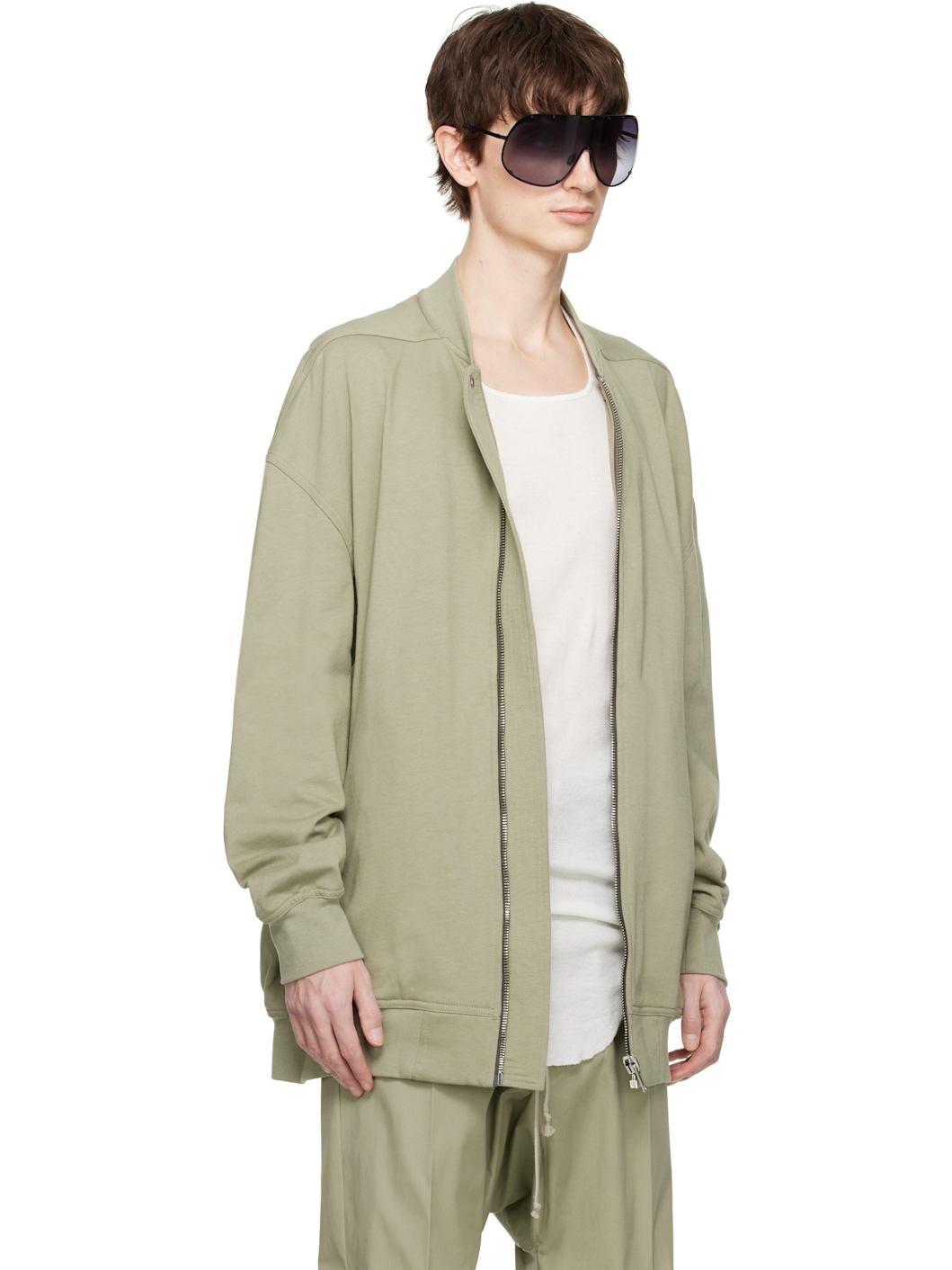 Green Hollywood Jumbo Flight Bomber Jacket - 2