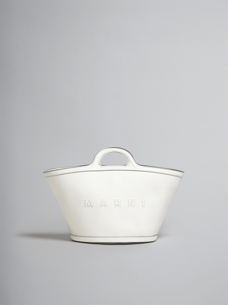 TROPICALIA SMALL BAG IN WHITE LEATHER - 1